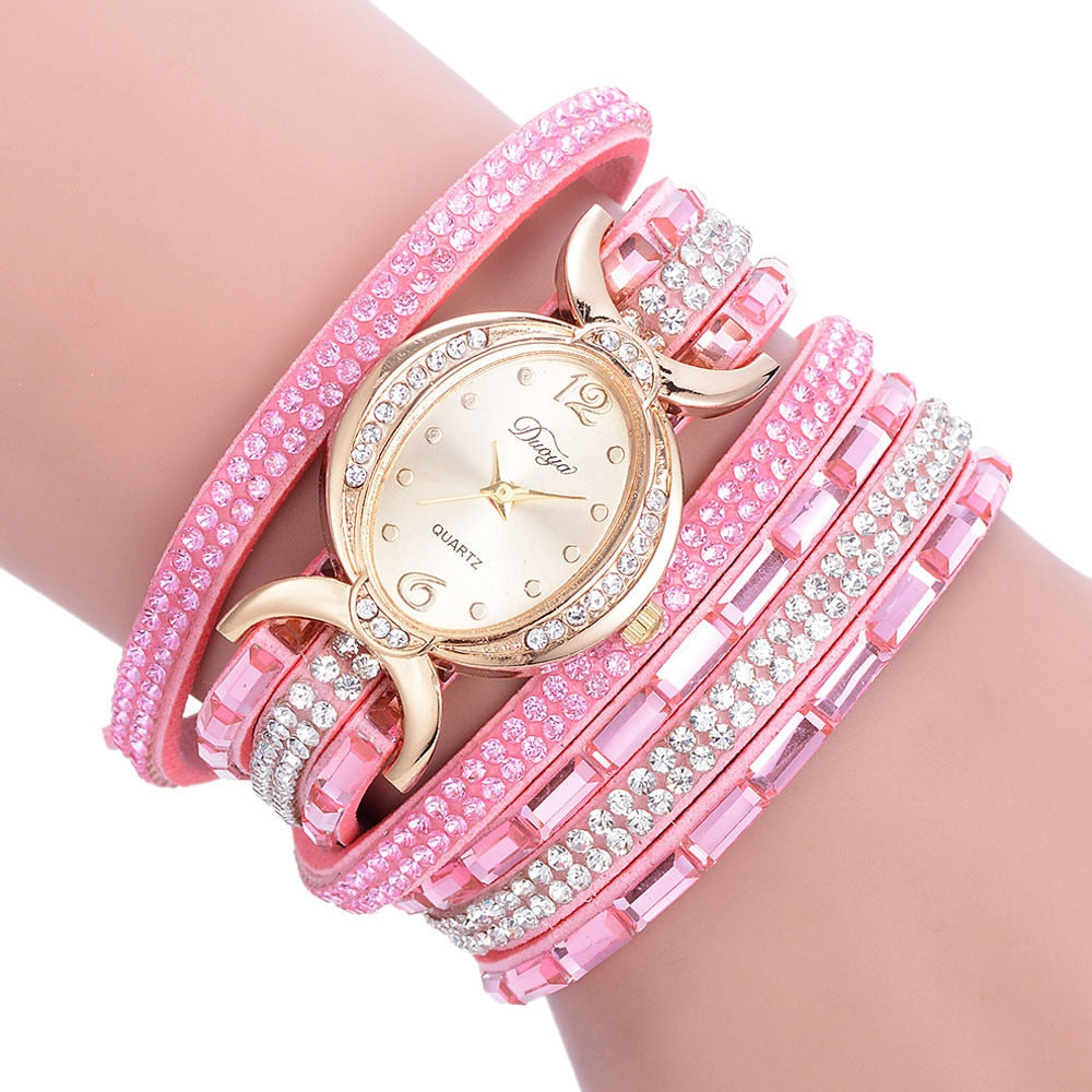 New Casual Rhinestone Watch Dress Ladies Bracelet Watch