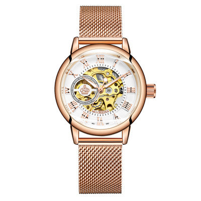 Hollow luminous automatic mechanical watch