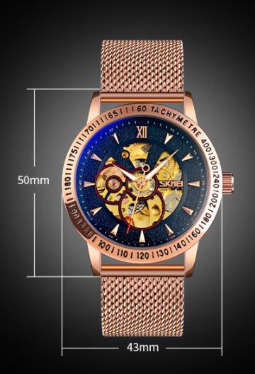 Men's High-end Automatic Mechanical Hollow Out Bottom Gear Creative Business Men's Watch