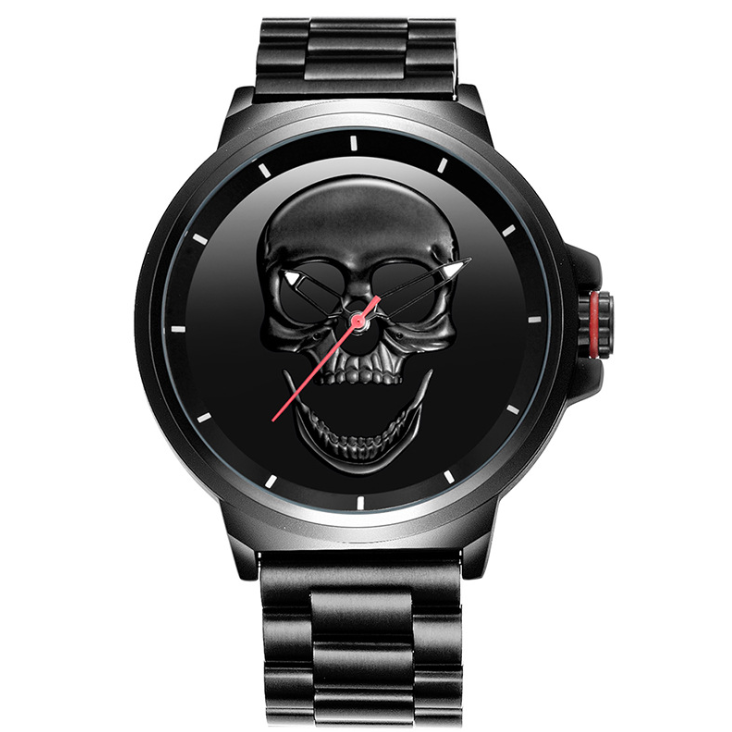 3D Black Watch 2021 Pirate Skull Style Quartz Men Watches