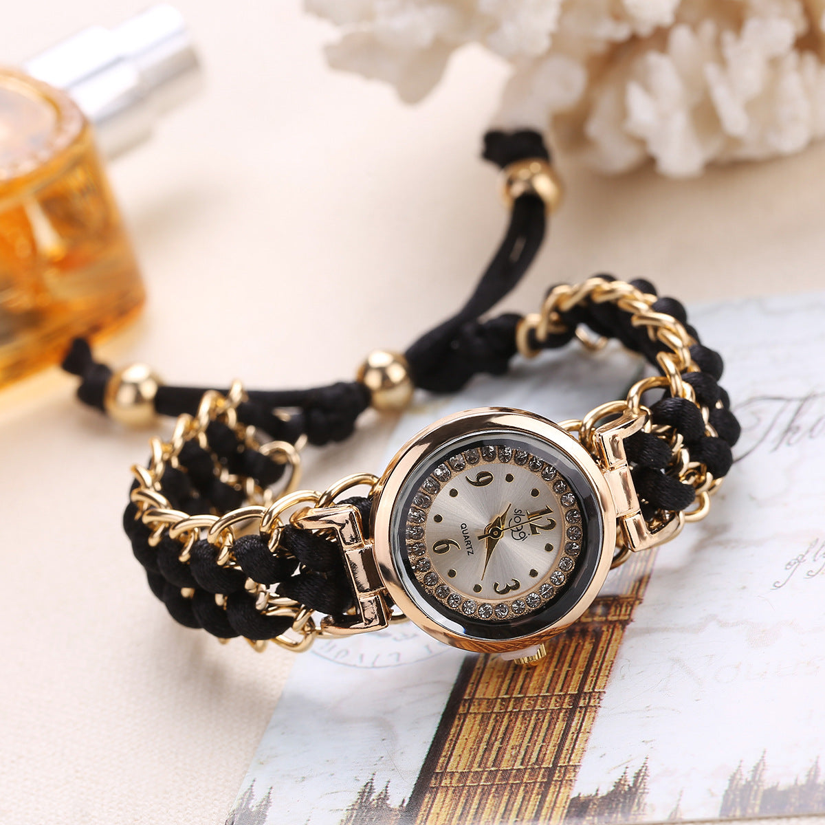 Fashion Leisure High Quality Woman Watch Women Knitting Rope Chain