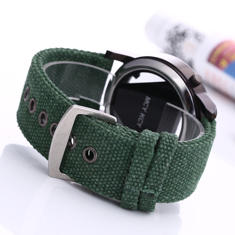 Factory direct fashion quartz watch men's canvas belt