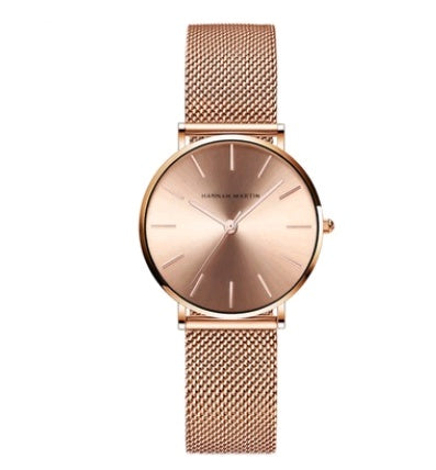 Stainless steel mesh belt waterproof ladies and women's watch