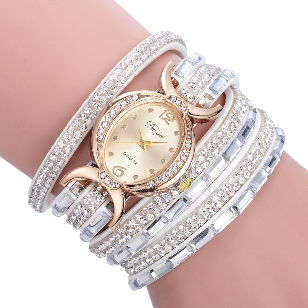 New Casual Rhinestone Watch Dress Ladies Bracelet Watch