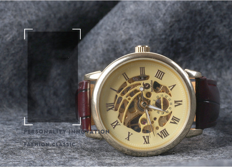 Hollow Mechanical Watch Simple Business Men's Watch