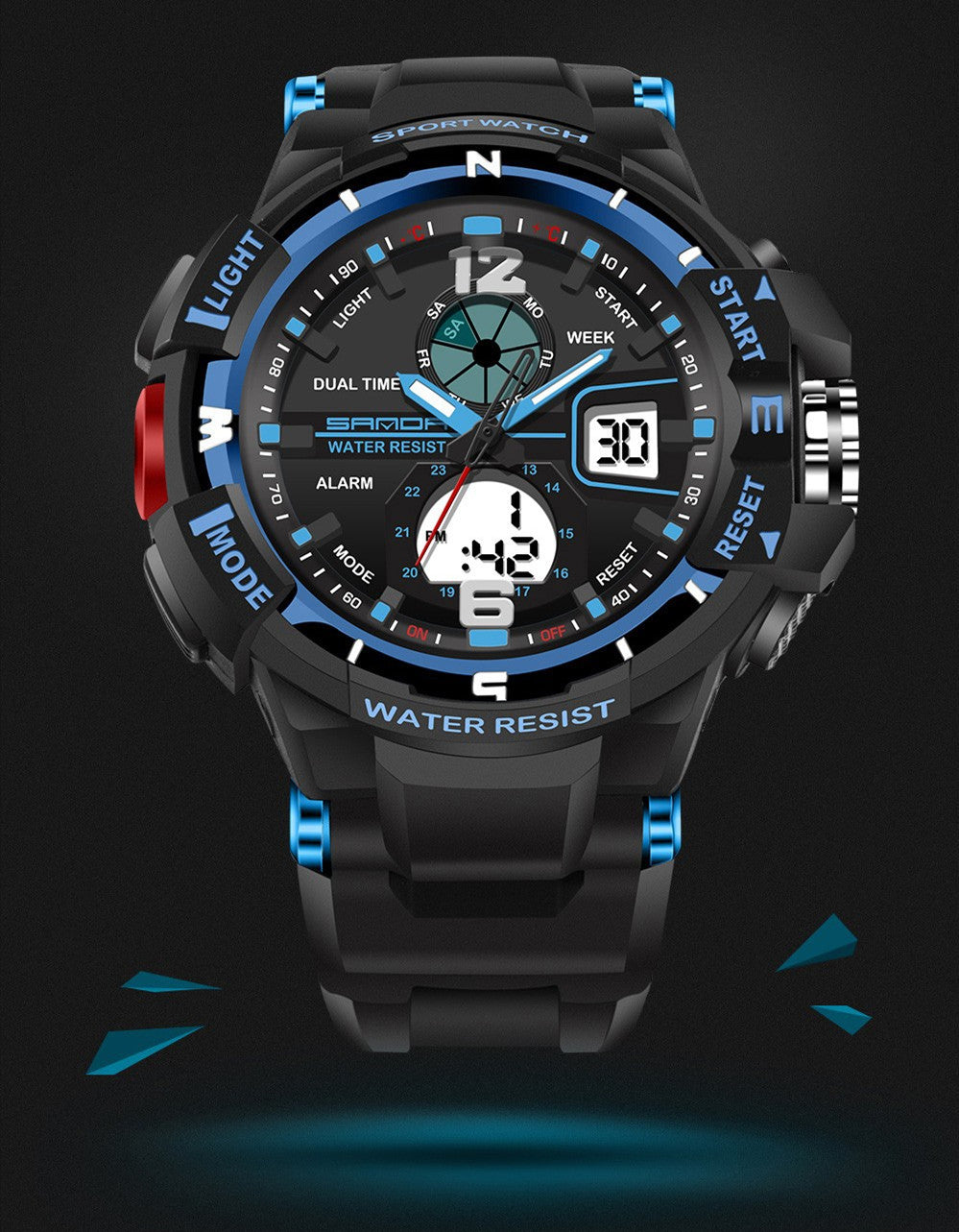 Functional waterproof electronic sports watch
