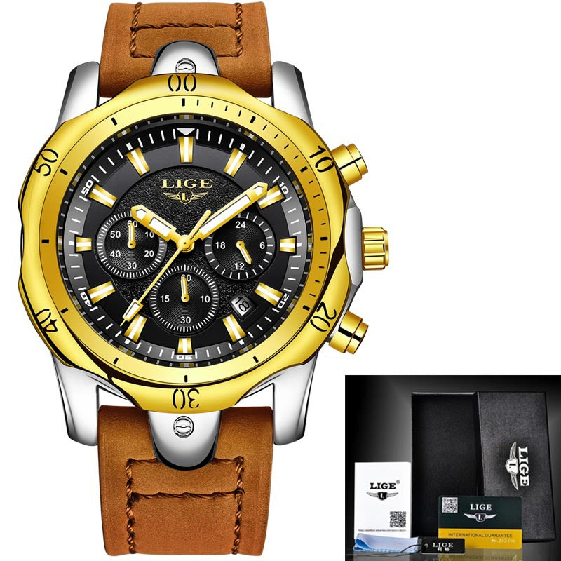 LIGE men's quartz watch