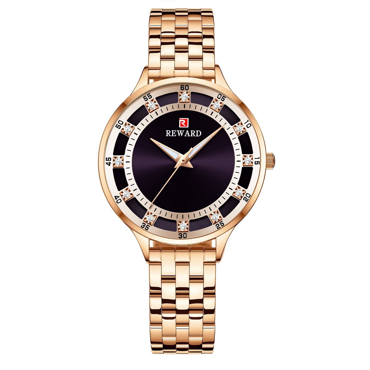 Ladies quartz watch with diamond band