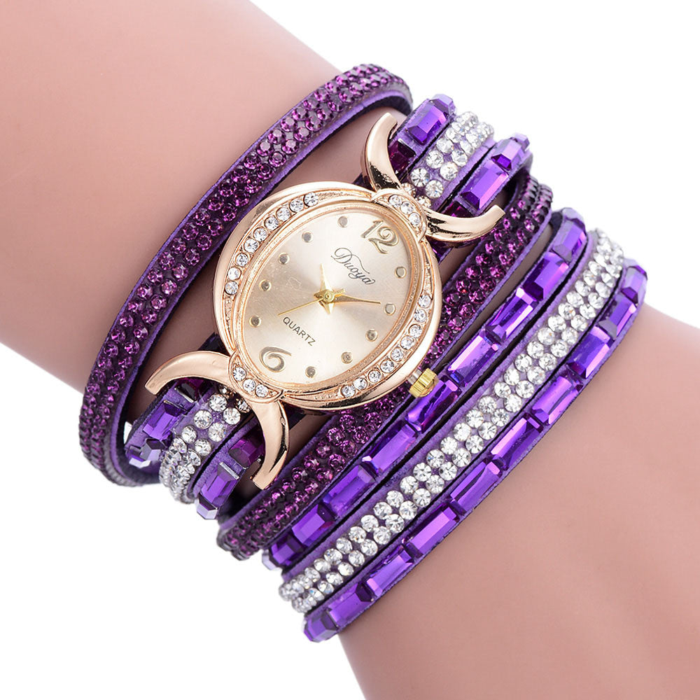 New Casual Rhinestone Watch Dress Ladies Bracelet Watch