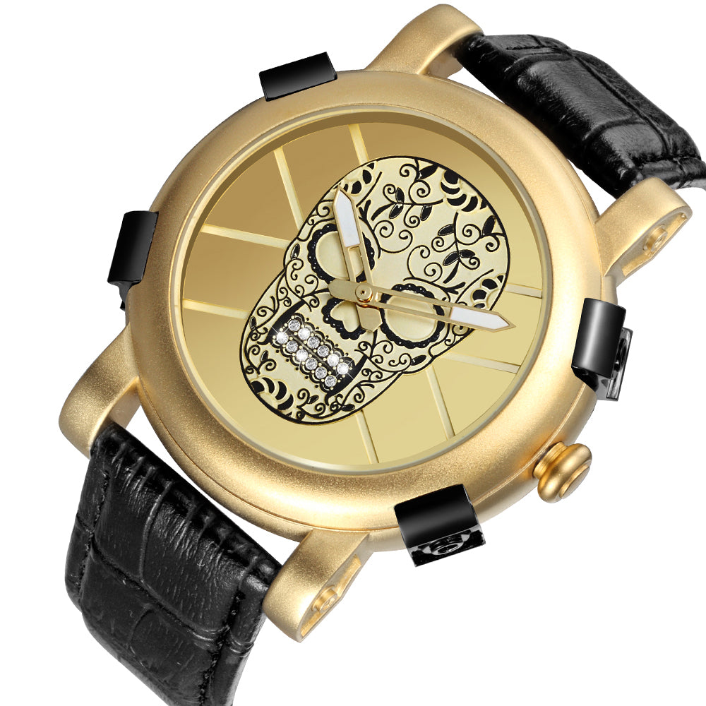 SKONE Pirate Skeleton Skull Quartz Men Watches Luxury