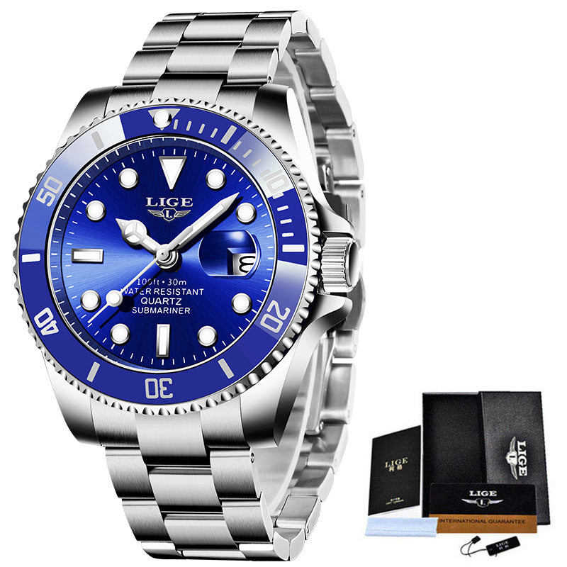 Fashion Hot Style Men's Watch Quartz Three-Hand Watch Waterproof Clock