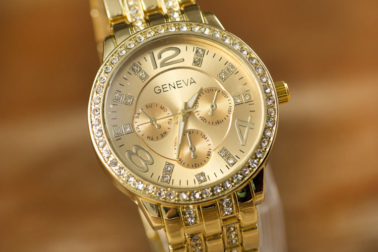 Geneva fashion wholesale alloy diamond watches