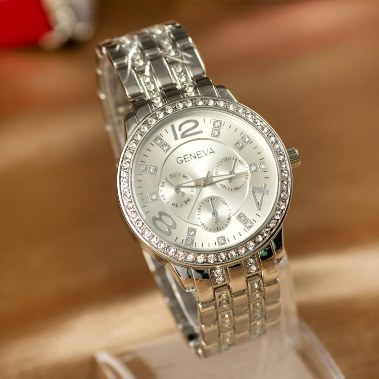 Geneva fashion wholesale alloy diamond watches