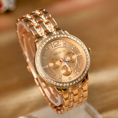 Geneva fashion wholesale alloy diamond watches