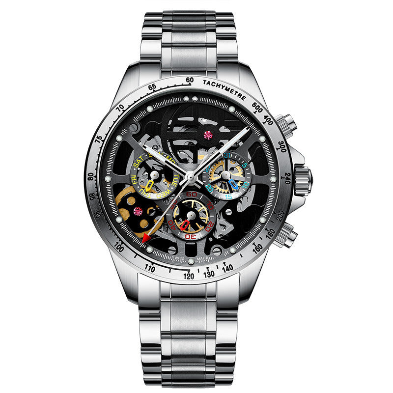 Double-sided Hollow Stainless Steel Automatic Mechanical Watch