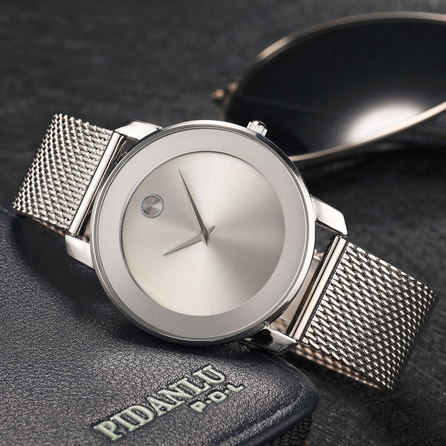 Stainless steel business mesh strap men's watch