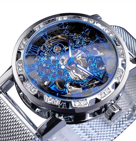 WINNER hollow diamond men's semi-automatic mechanical watch