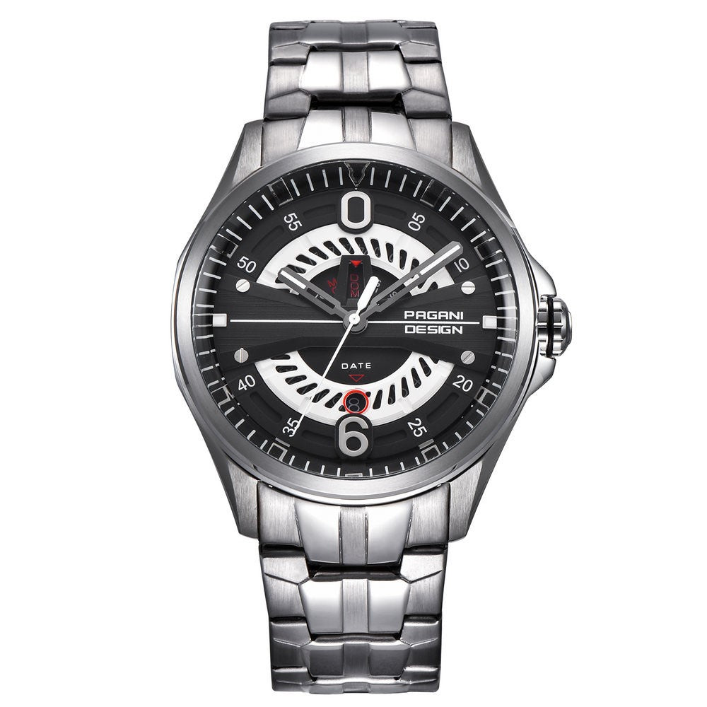 Men's Quartz Watch Steel Band Date Business Casual Water Watch