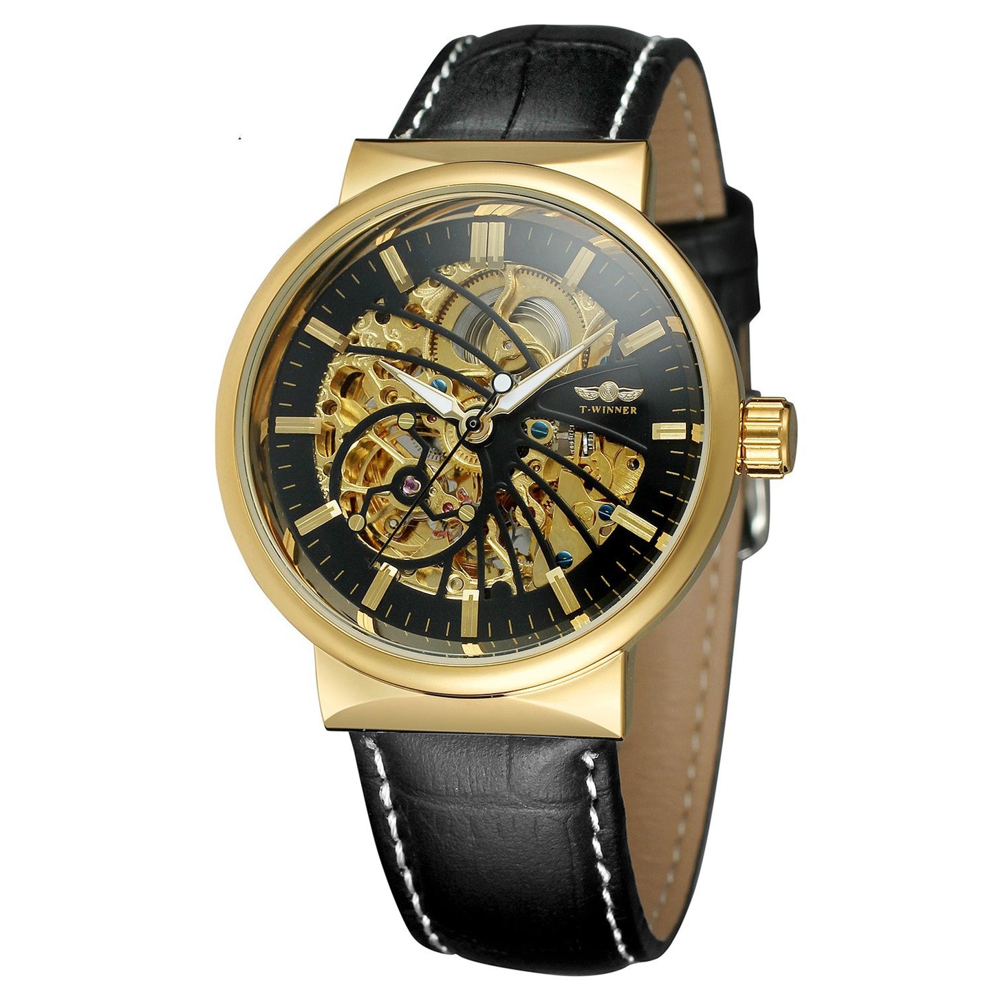 Fully hollow men's automatic mechanical watch