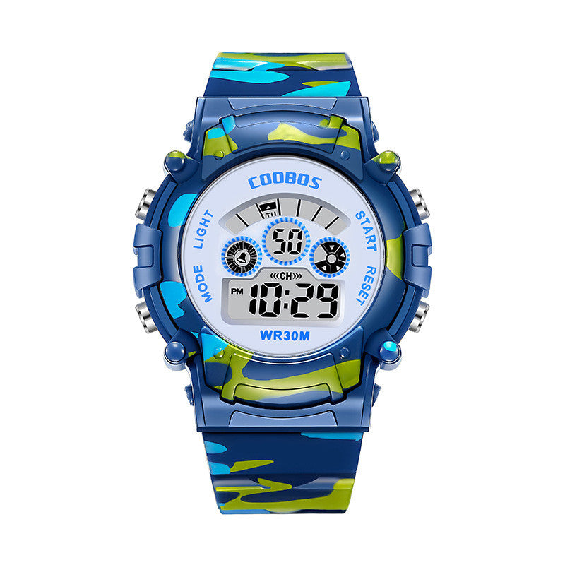 Colorful Luminous Waterproof Multi-function Male And Female Student Electronic Watch