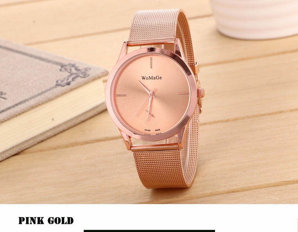 Fashion Alloy Belt Mesh Watch Unisex women's watches