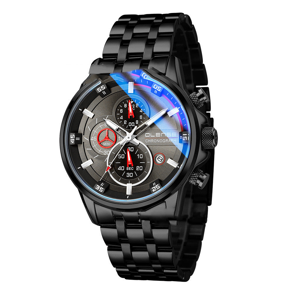 Sports Watch Men's Multifunction Stainless Steel Quartz