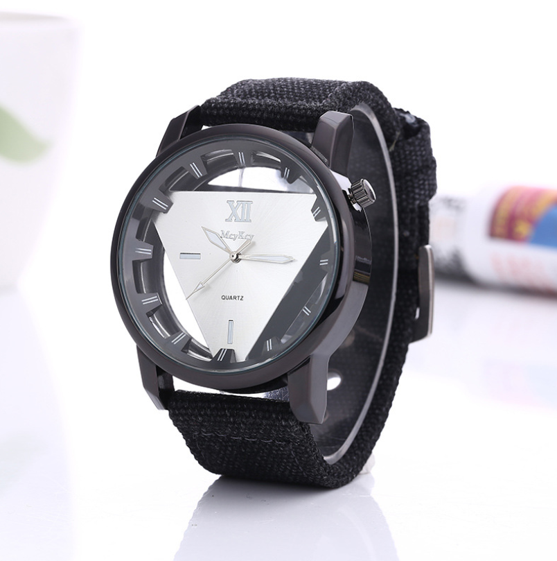 Factory direct fashion quartz watch men's canvas belt