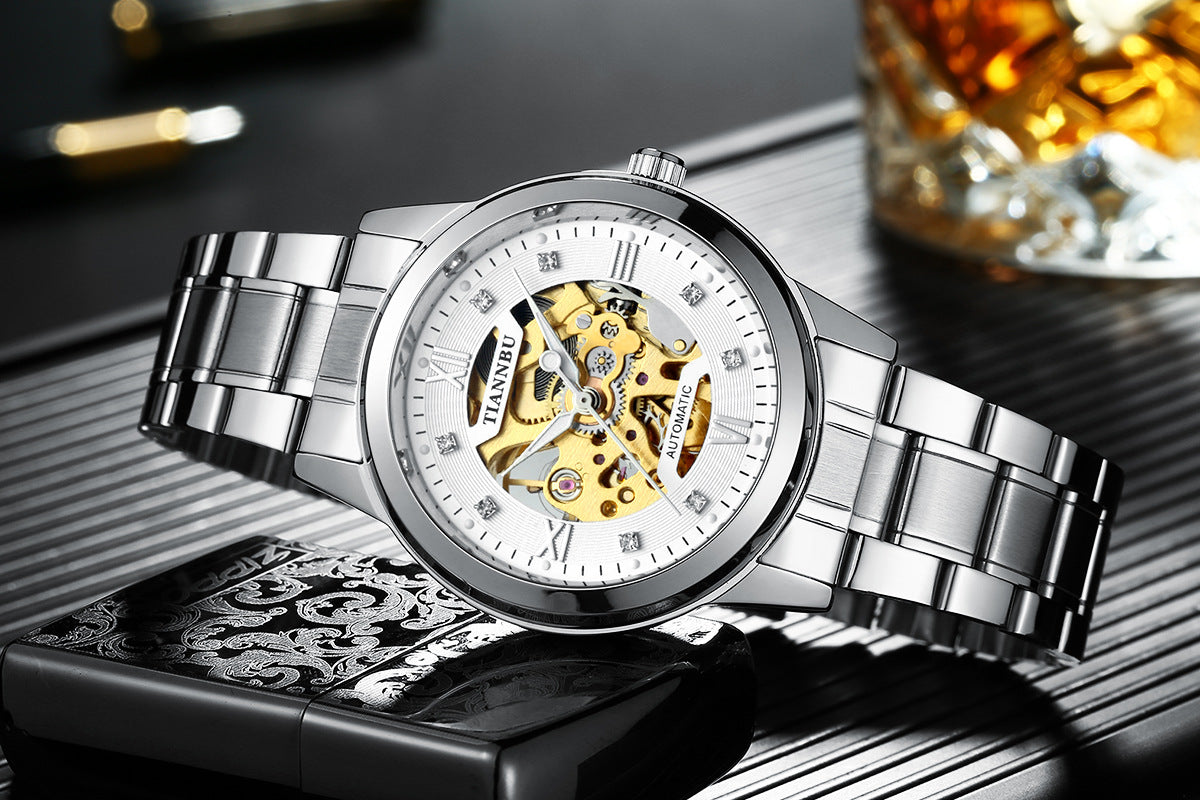 Luminous automatic mechanical men's watch