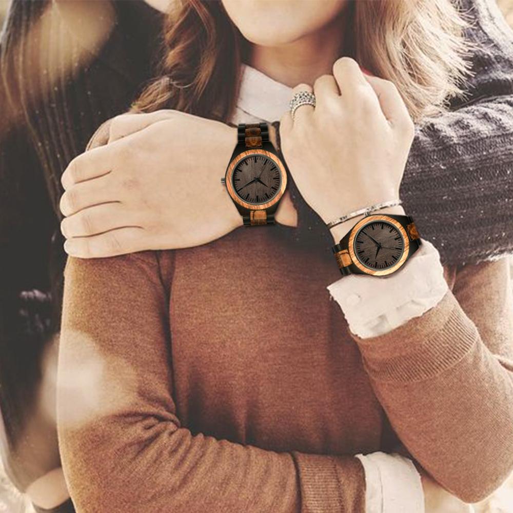 Men's And Women's Large Dial Wood Quartz Watch