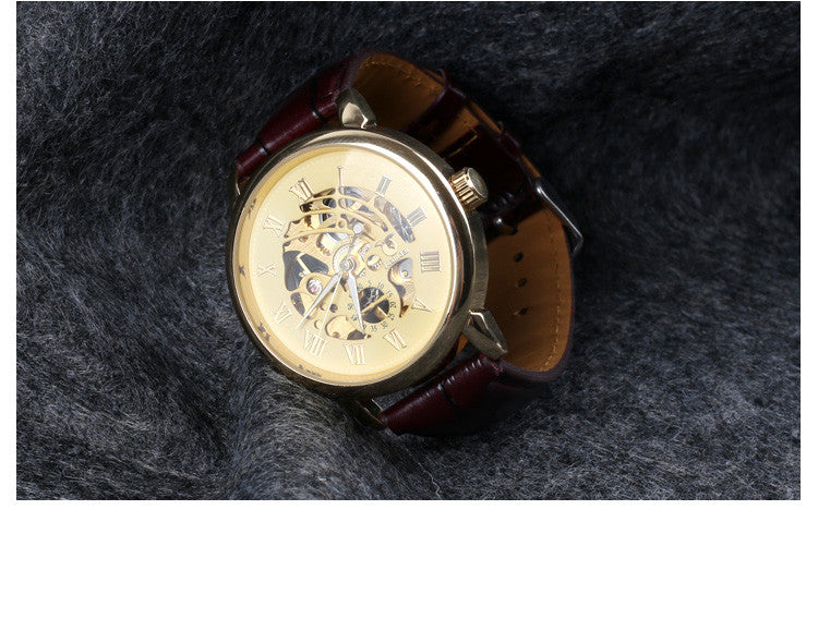 Hollow Mechanical Watch Simple Business Men's Watch