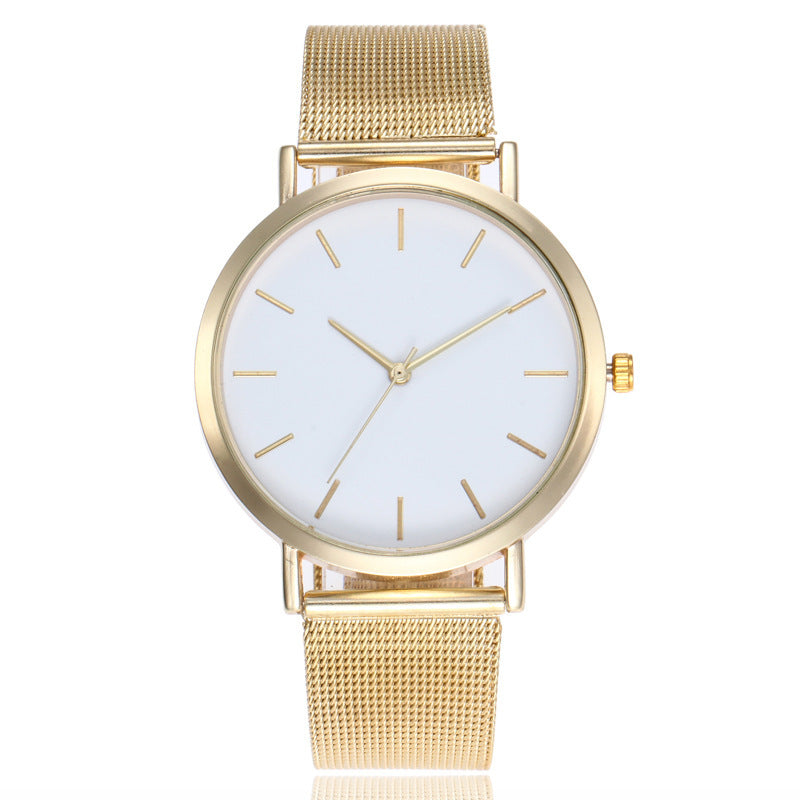 Simple alloy mesh belt watch