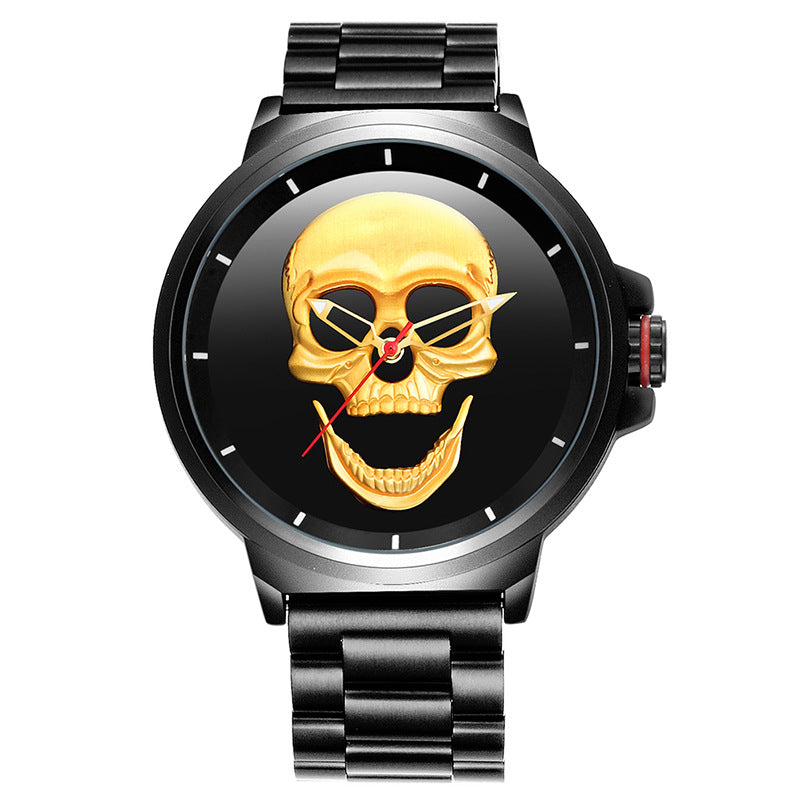 3D Black Watch 2021 Pirate Skull Style Quartz Men Watches