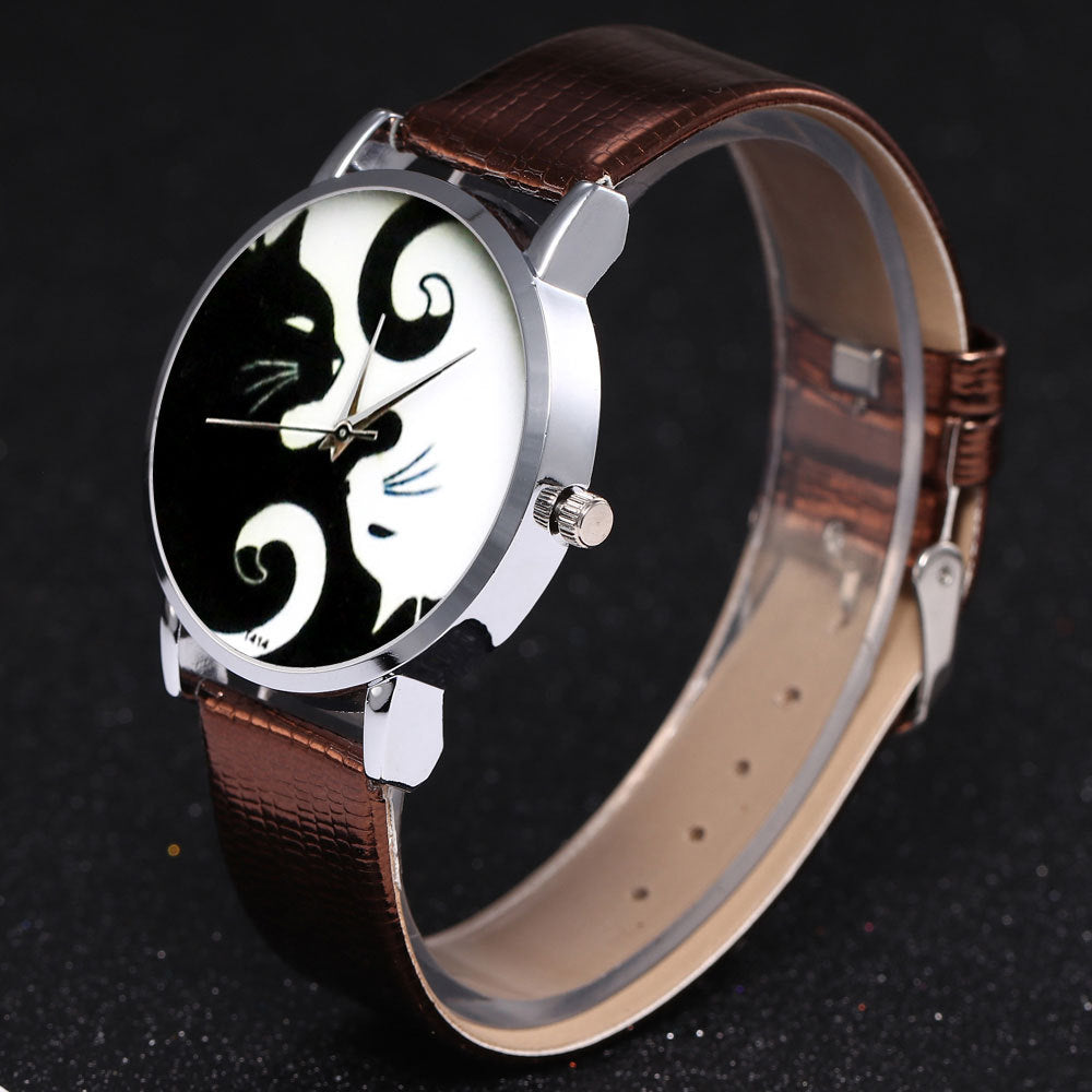 Quartz watch men's leather