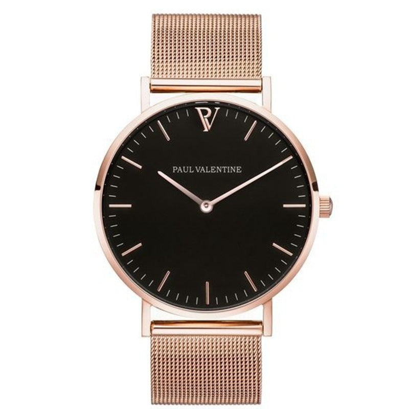 Rose gold quartz watch