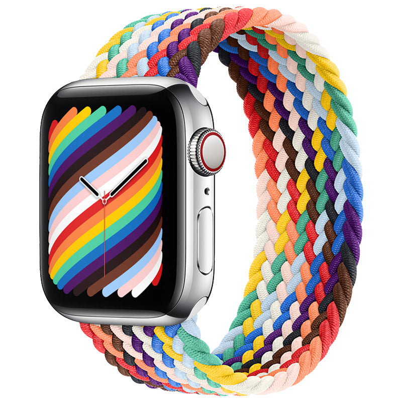 Watch Strap Elastic Nylon Strap Rainbow Braid