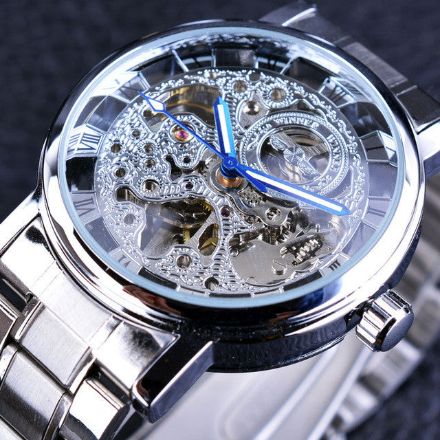 Automatic Hollow Mechanical Watch Men's Roman Retro Watch