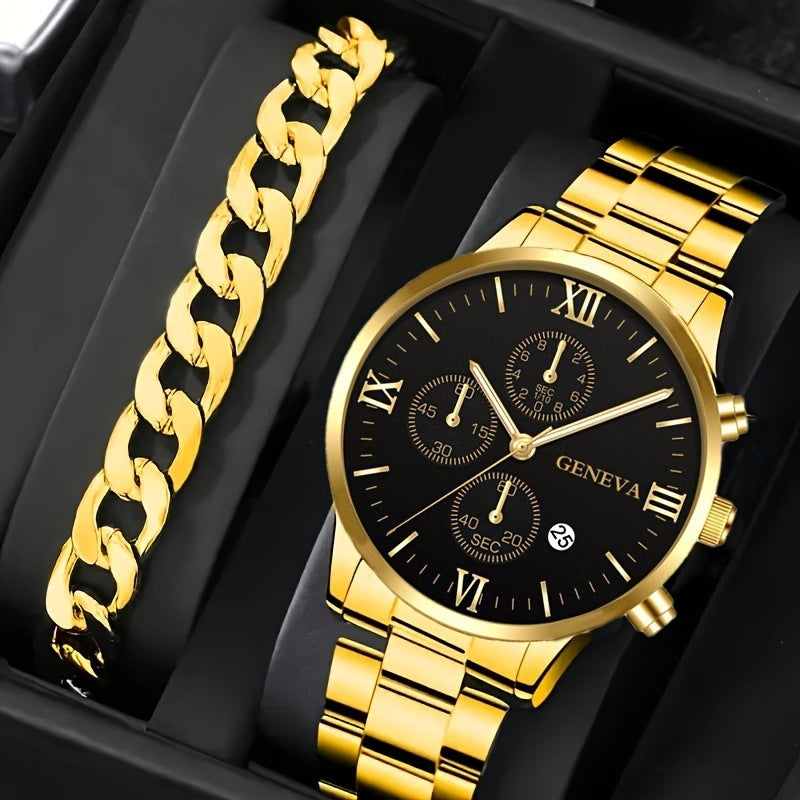 Three Eye Quartz Watch Bracelet Set Valentine's Day Gifts