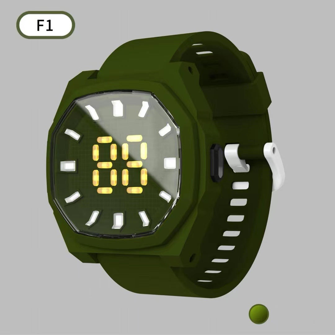 LED Electronic F1 Square 3D Digital Sports Kids Watch