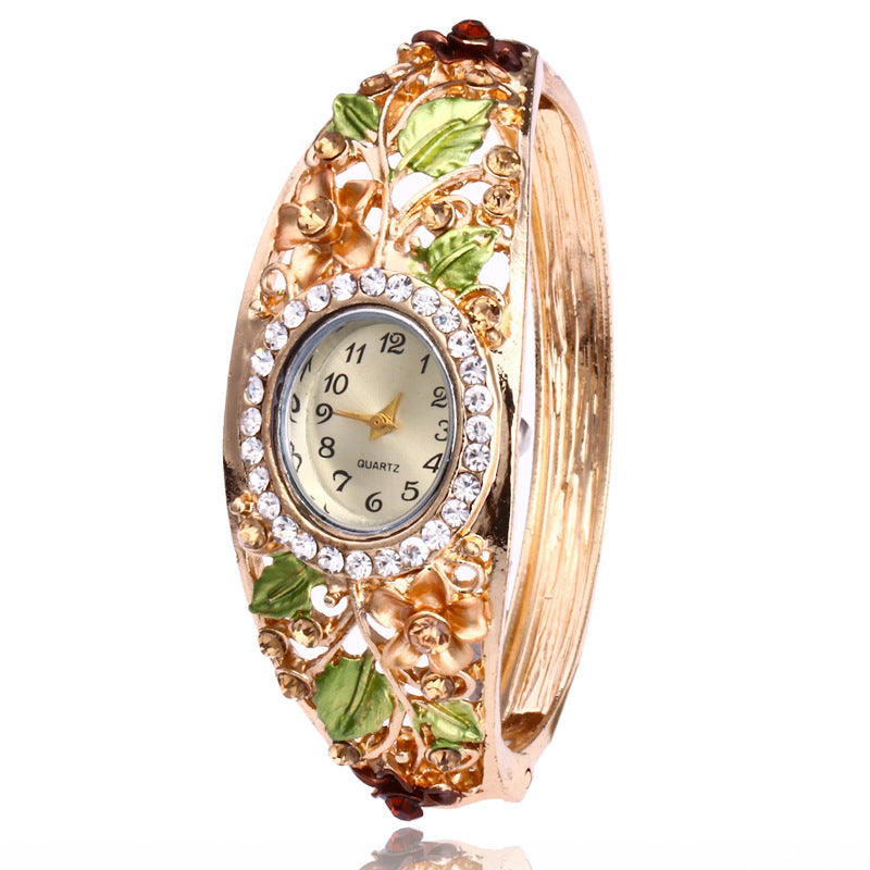 Flower diamond bracelet watch ladies bracelet watch