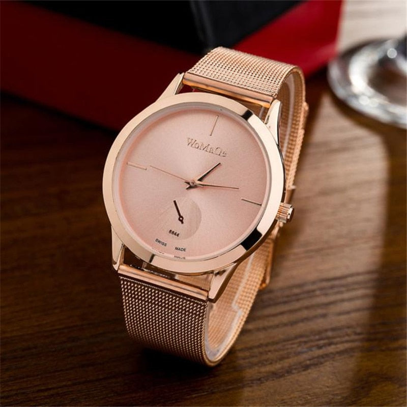 Fashion Alloy Belt Mesh Watch Unisex women's watches