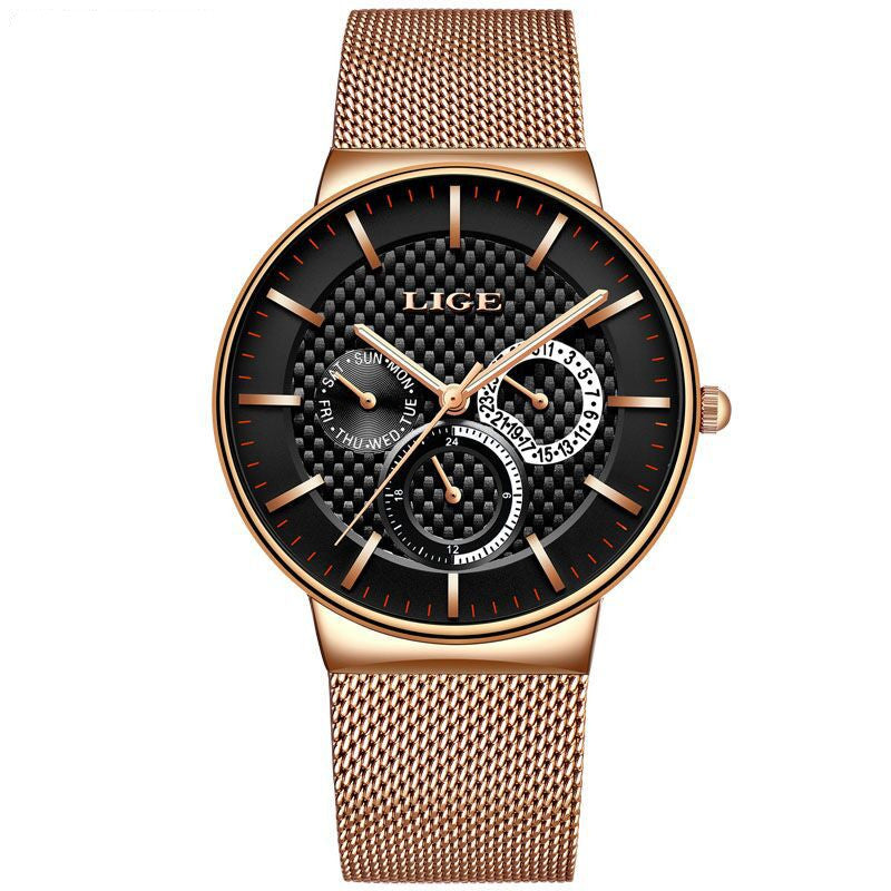 Men's New Ultra-Thin 6 Pin Mesh Waterproof Fashion Quartz Watch