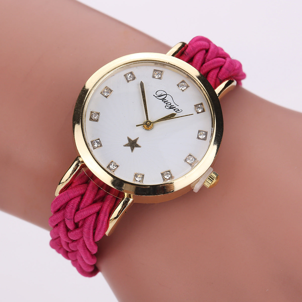 Watch Braided Rope Ladies PU Bracelet Watch Ladies Watch