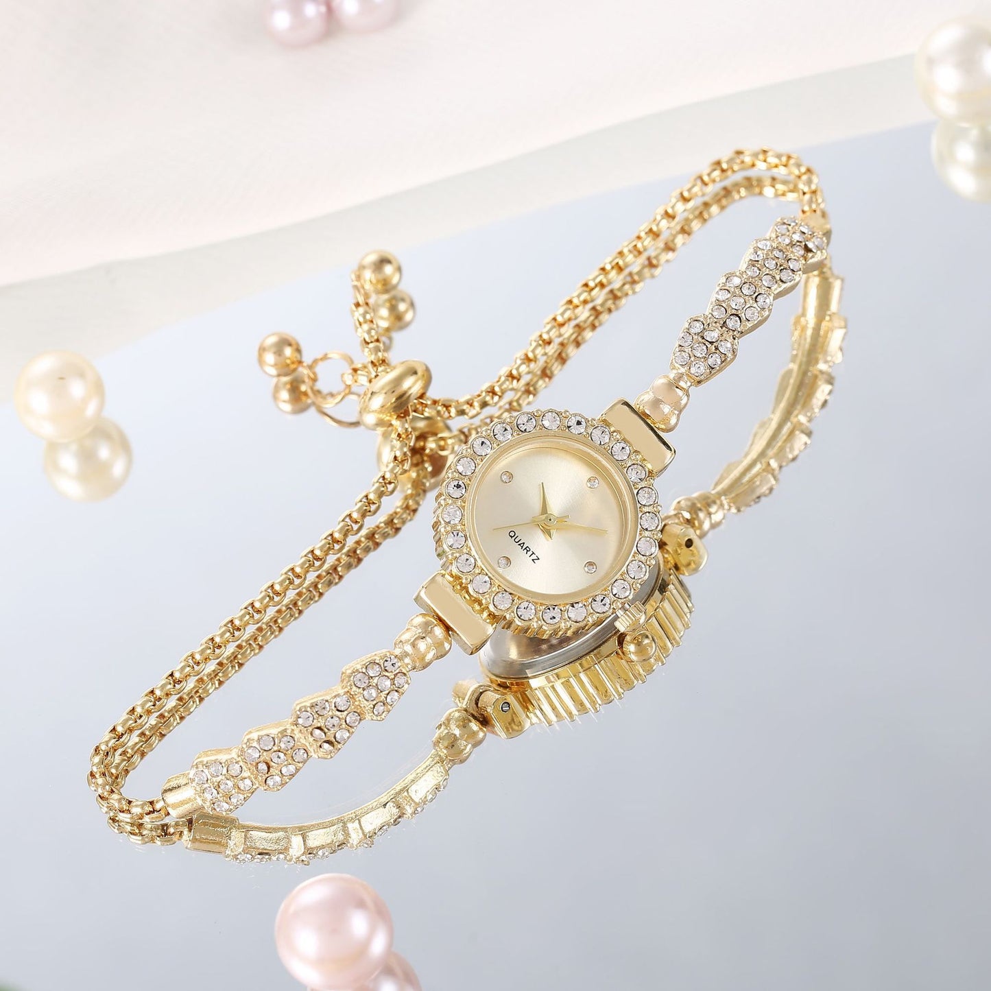 Fashion Luxury Women's Watch Gold Fine Strap Ladies Watch