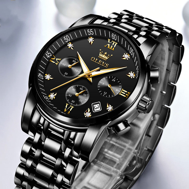 Luxury Brand Men Watches Chronograph Stainless Steel