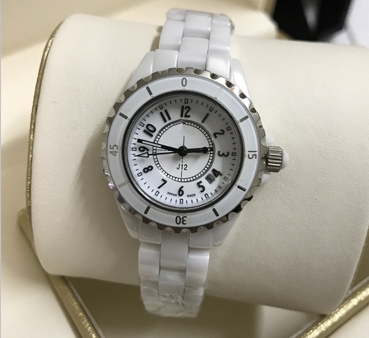 Ceramic quartz watch