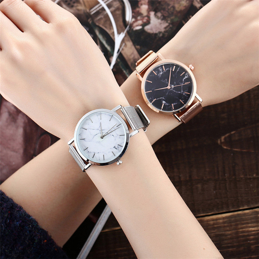 Vansvar  creative marble wristwatch casual women quartz