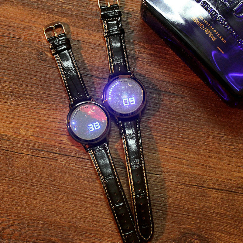 LED simple luminous touch screen watch
