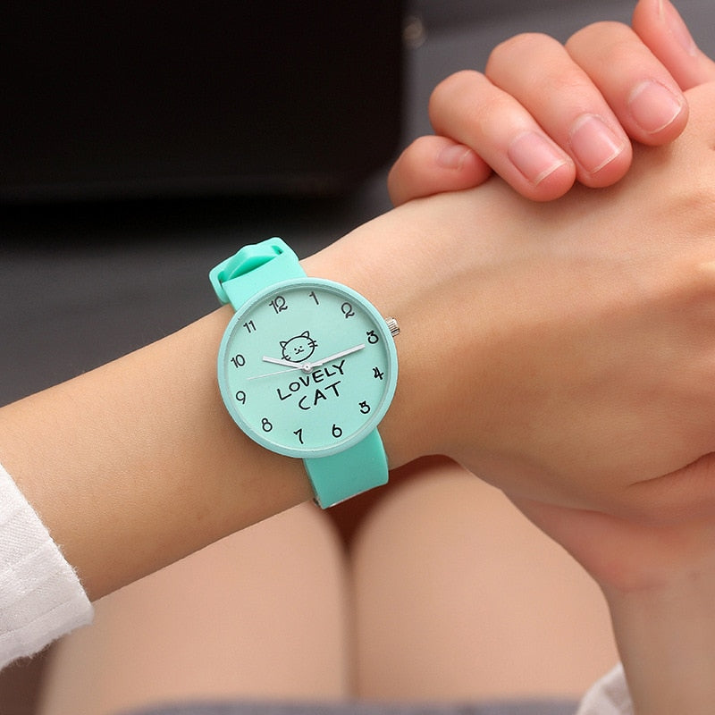 Cartoon Kids Quartz Watch Silicone Candy Color