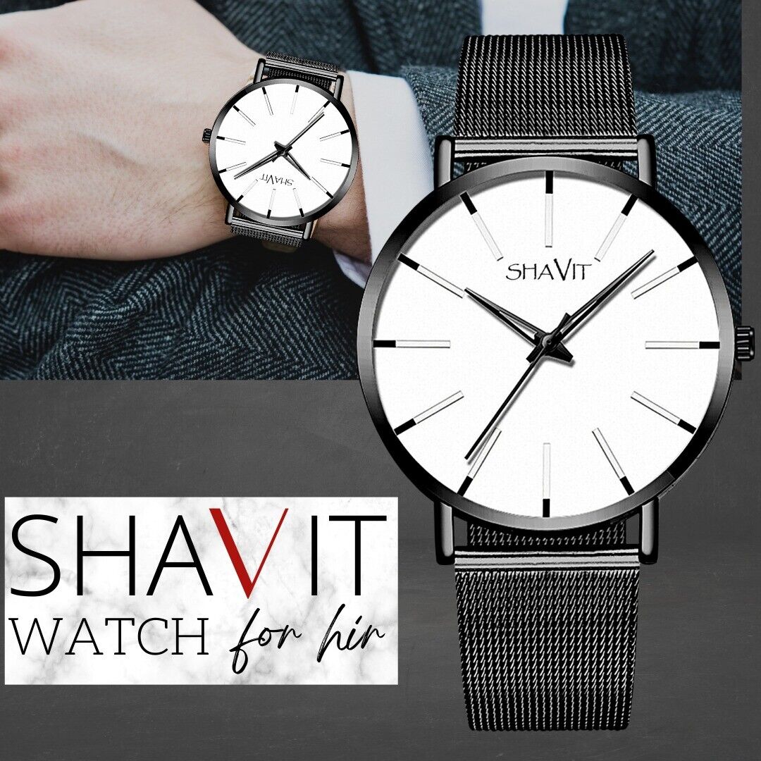 Luxury Men's Quartz Watch Stainless Steel Analog Ultra Thin Waterproof Business