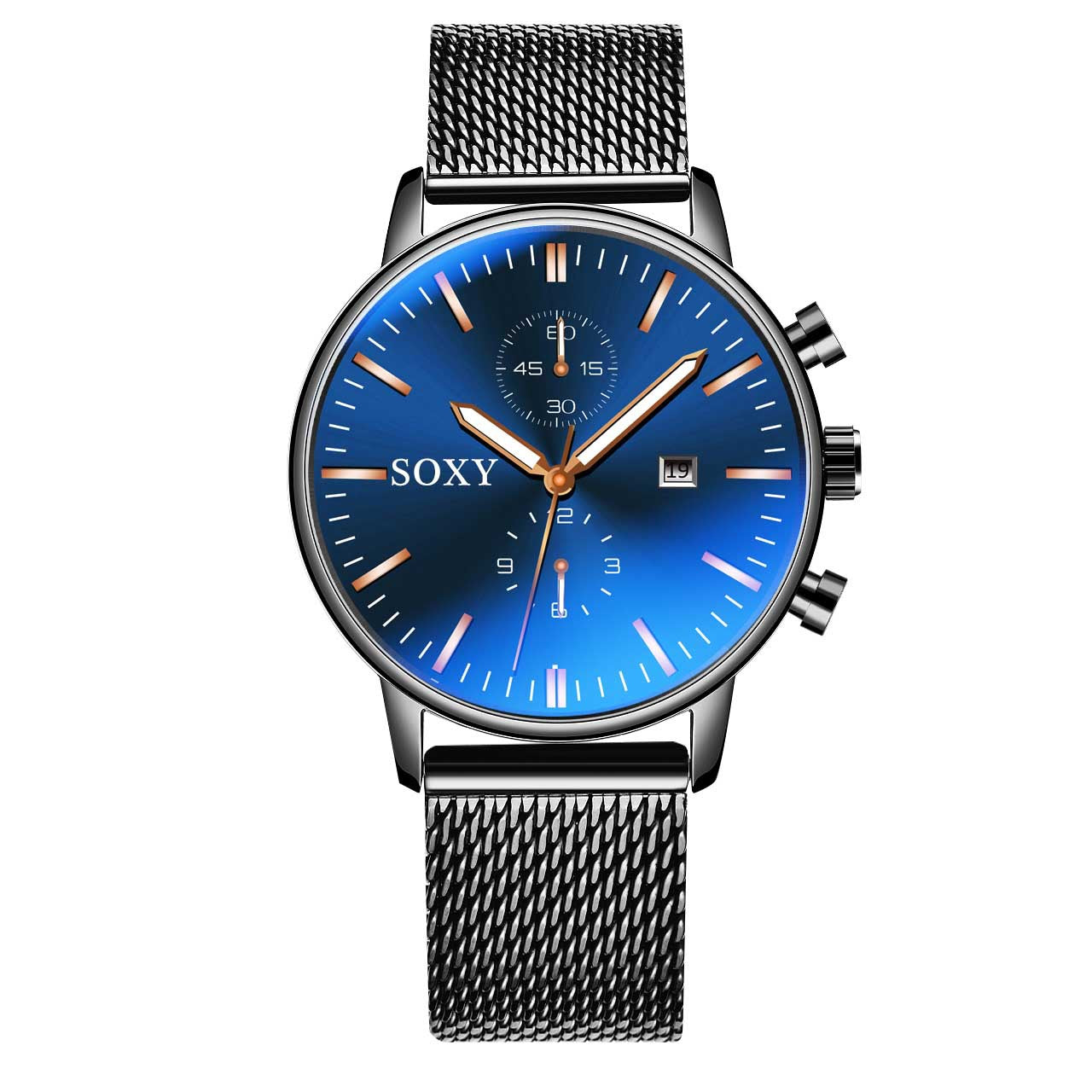 Men's mesh belt watch